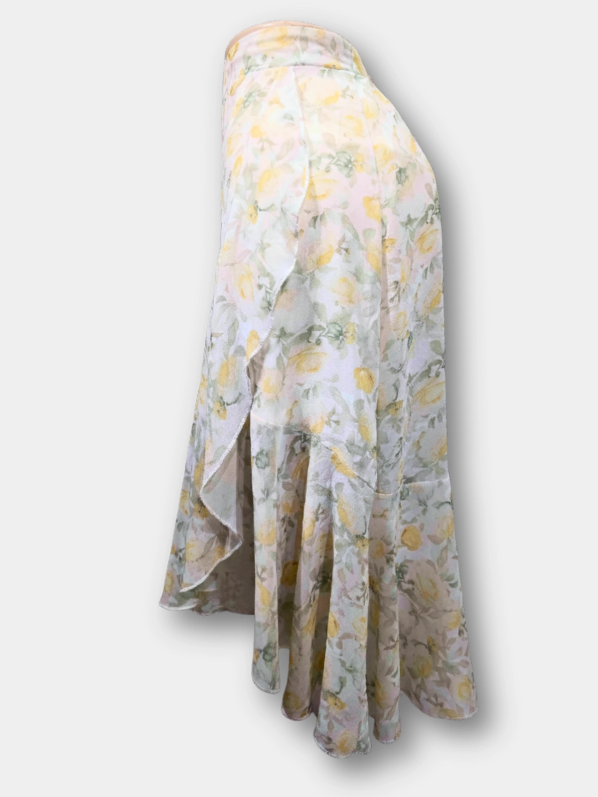 Yellow Florals Wrap Skirt - N/A bottoms available at theGirlyZone Kampala